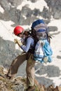 Climber going down Royalty Free Stock Photo