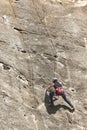 Climber on a granite wall. Extreme sport. Outdoor activity