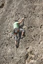 Climber on a granite wall. Extreme sport. Outdoor activity