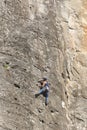 Climber on a granite wall. Extreme sport. Outdoor activity