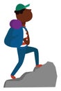 Climber on hill, illustration, vector