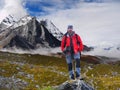 Climber in Himalayas, Nepal Mountains Royalty Free Stock Photo