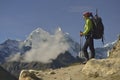 Climber on Khumbu Valley. Himalaya, Nepal.