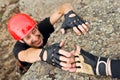 Climber Lending Helping Hand Royalty Free Stock Photo