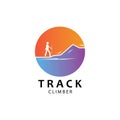 Climber logo illustration creative with color design vector