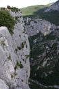 A climber on the overhanging walls of Verdon, France.