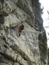 Climber at Postalmklamm via ferrata in Austria Royalty Free Stock Photo