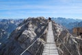 Climber preparing to pass Ponte Cristalo Bridge Royalty Free Stock Photo