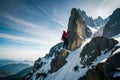 A climber\'s rack of quickdraws hanging from a carabiner on their harness, ready for clipping into bolts