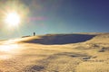 Climber on snowy Altissimo crest in Italy Royalty Free Stock Photo
