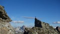 Climber on top of the mountain