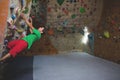 Climber trains at the climbing wall.