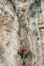 Climberl on rock Royalty Free Stock Photo