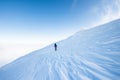 climbers climb to the top of the mountain in winter Royalty Free Stock Photo