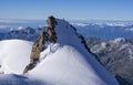 Climbers on Corno Nero peak, Monte Rosa, Alps, Italy