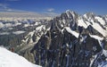 Climbers on French Alps Mountains near Aiguille du Midi, France Royalty Free Stock Photo