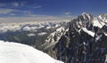 Climbers on French Alps Mountains near Aiguille du Midi, France Royalty Free Stock Photo