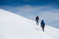 Climbers go up on the glacier