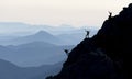 Climbers on mountain rock Royalty Free Stock Photo