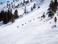 Climbers in the mountain with snow