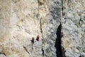 Climbers on mountain wall Royalty Free Stock Photo