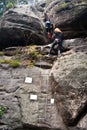 Climbers on the Nonnesteig via ferrata
