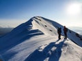 Climbers on Oslea Ridge, Valcan Mountains, Romania