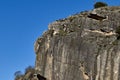 Climbers on an almost vertical wall of a mountain Royalty Free Stock Photo