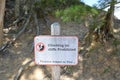 Climbing on cliffs prohibited sign violators subject to fine