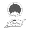 Climbing Club - Mountain Adventure - Alpine Trip Vector Emblem - Icon - Print - Badge