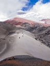 Climbing Cotopaxi volcano along a hiking trail, Ecuador Royalty Free Stock Photo