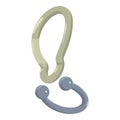 Climbing equipment icon isometric vector. Stainless steel carabiner winch block