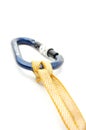 Climbing equipment - Lock with prusic 2 knot Royalty Free Stock Photo