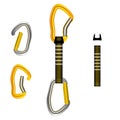 Climbing equipment vector set.