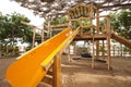 Climbing frame in a childrens play area Royalty Free Stock Photo