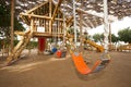 Climbing frame in a childrens play area Royalty Free Stock Photo