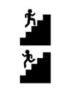 Climbing and going down stairs symbols Royalty Free Stock Photo