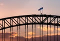 Climbing the Harbour Bridge in Sydney. Royalty Free Stock Photo