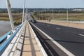 Highway at Pont de Normandie, French bridge over river Seine Royalty Free Stock Photo