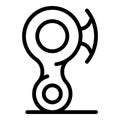 Climbing hook icon, outline style