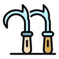 Climbing hooks icon color outline vector