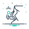 Mix icon for Climbing, rappelling and adventure Royalty Free Stock Photo