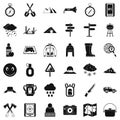 Climbing icons set, simple style Royalty Free Stock Photo