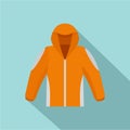 Climbing jacket icon, flat style Royalty Free Stock Photo