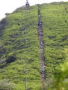 Climbing Koko Crater, Hanauma Bay, Honolulu, Island of Oahu, Hawaii, United States Royalty Free Stock Photo