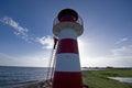 Climbing lighthouse ladder