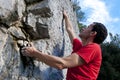 Climbing on limestone Royalty Free Stock Photo