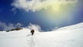 Climbing Mont Blanc summit Royalty Free Stock Photo