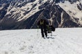 Climbing on mountain Elbrus