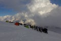 Climbing on mountain Elbrus on Pastukhov rocks